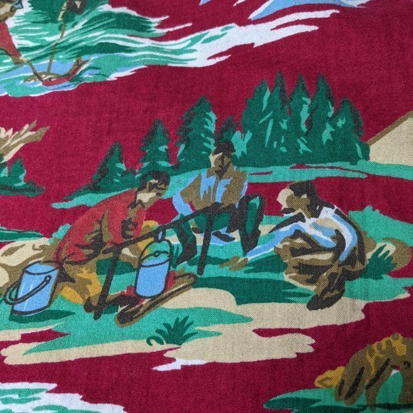 VINTAGE Mens PUNCH Red Hunting Fishing Camping Novelty Long Sleeve Button Down L - Picture 5 of 7